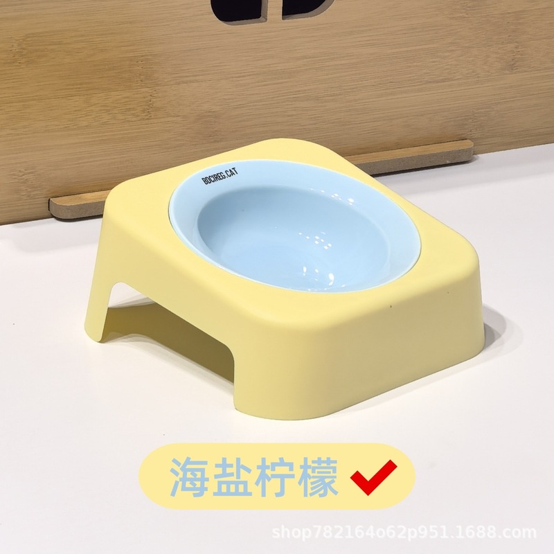 马卡龙高颜值飞碟猫碗陶瓷粮碗猫咪饭碗铁架护颈托架狗狗食盆狗碗|undefined