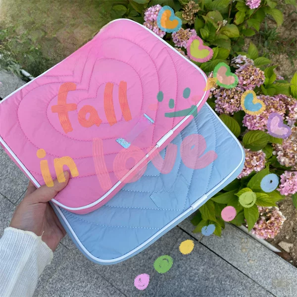 Korea original ins heart cute soft fufu tablet ipad computer bag 11/13/15 inch notebook storage