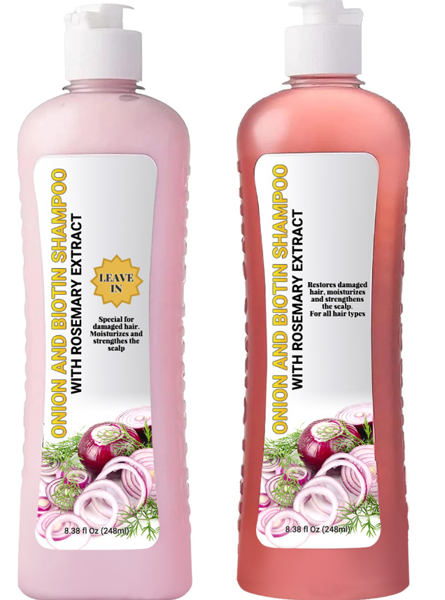 Transfronterizo no estándar cebolla biotina nutrimiento raíz cabello cuero cabelludo brillante cabello romero set champú image 7