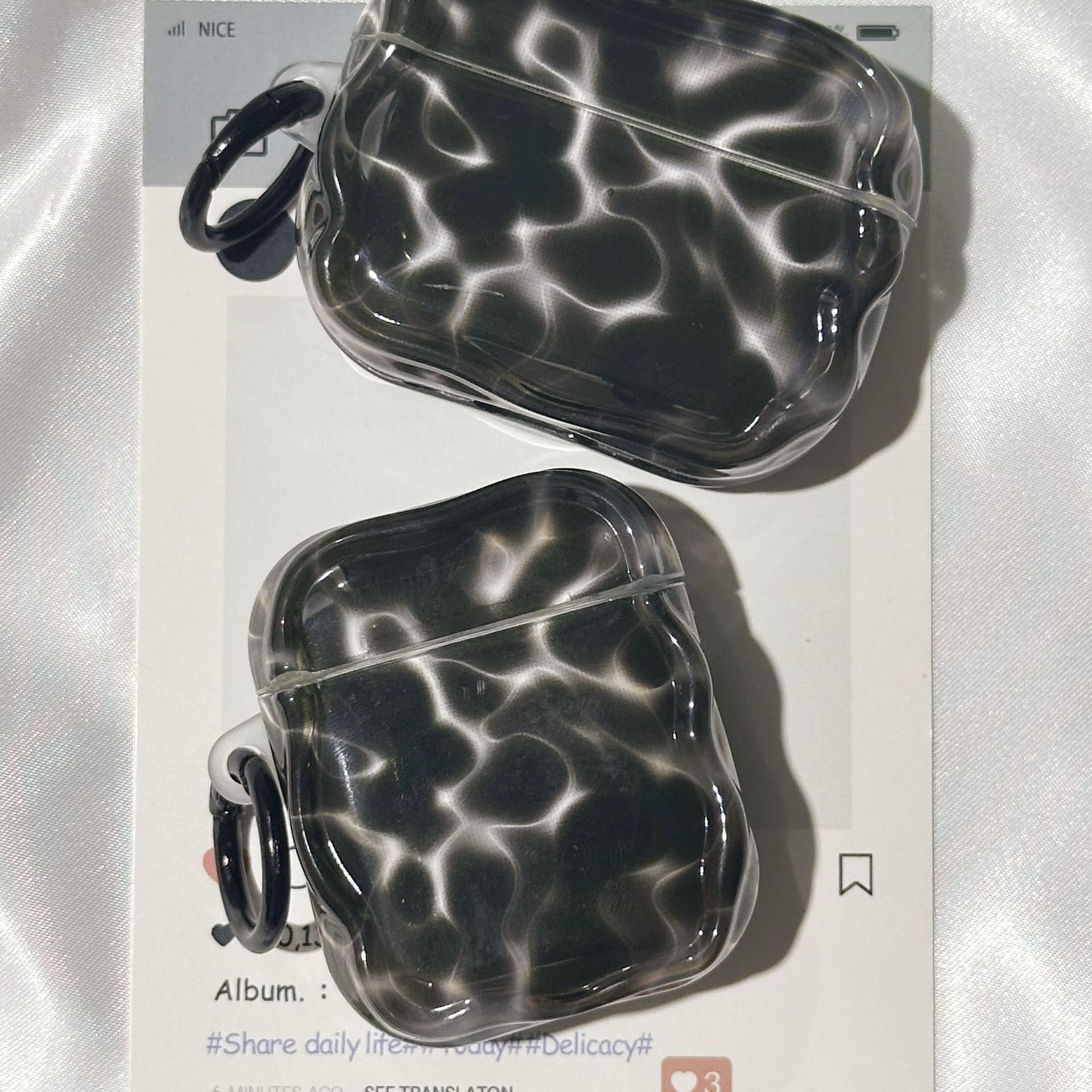 Ámbar negro minimalista para airpodspro3 estuche de protección para airpods 4 generación 5 estuche de protección para auriculares Bluetooth