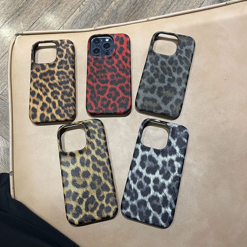 豹紋皮質適用リンゴ16promax携帯ケースiPhone15半包14油辺13硬12転倒防止11|undefined