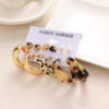 Metal retro earrings, fashionable advanced set, suitable for import, European style, high-quality style, wholesale