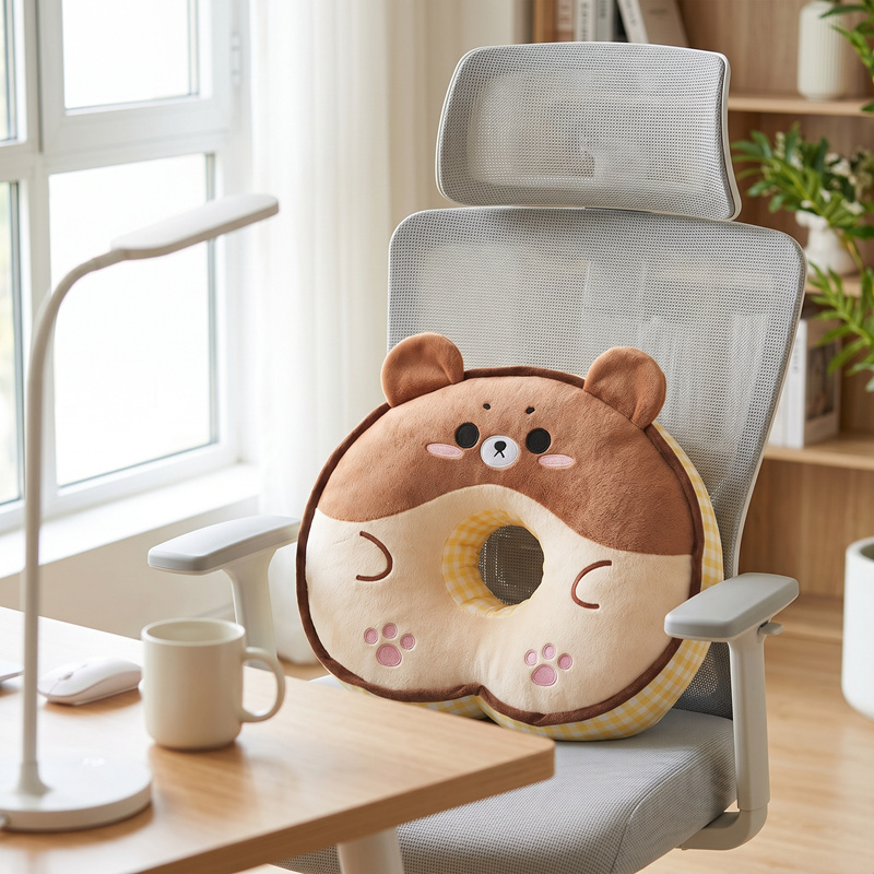 Almohada de Siesta de Oso Animado de Peluche para Oficina