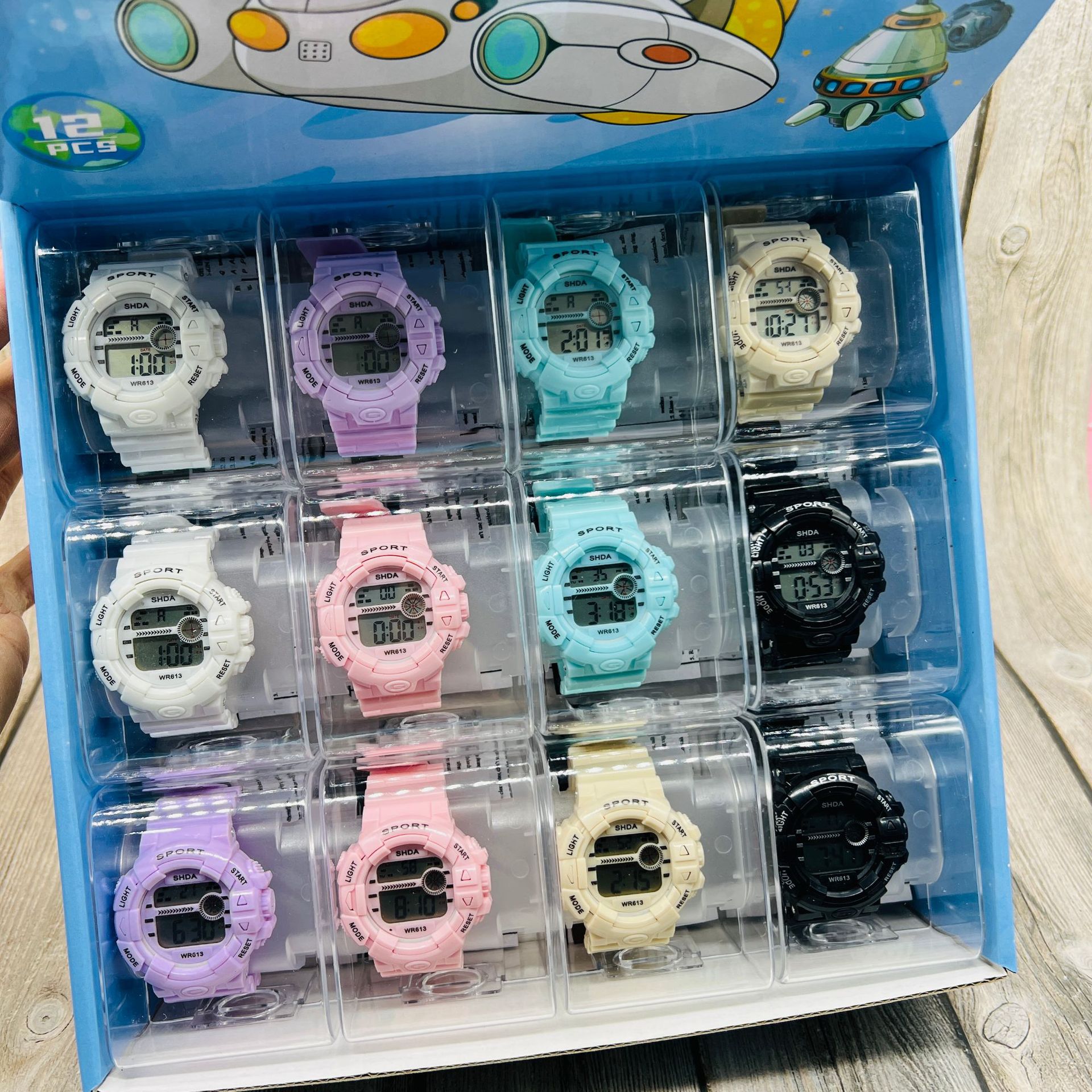 Reloj de cuarzo nuevo reloj electrónico LED coreano simple reloj de estudiante caja de plástico transparente reloj gran cantidad Congyo