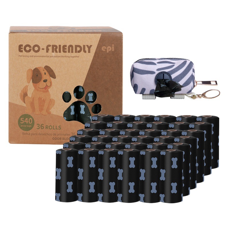 Suministro directo de fábrica de bolsas de caca degradables EPI, dispensador de bolsas de caca de salida, bolsas de caca en caja, bolsas de basura para mascotas