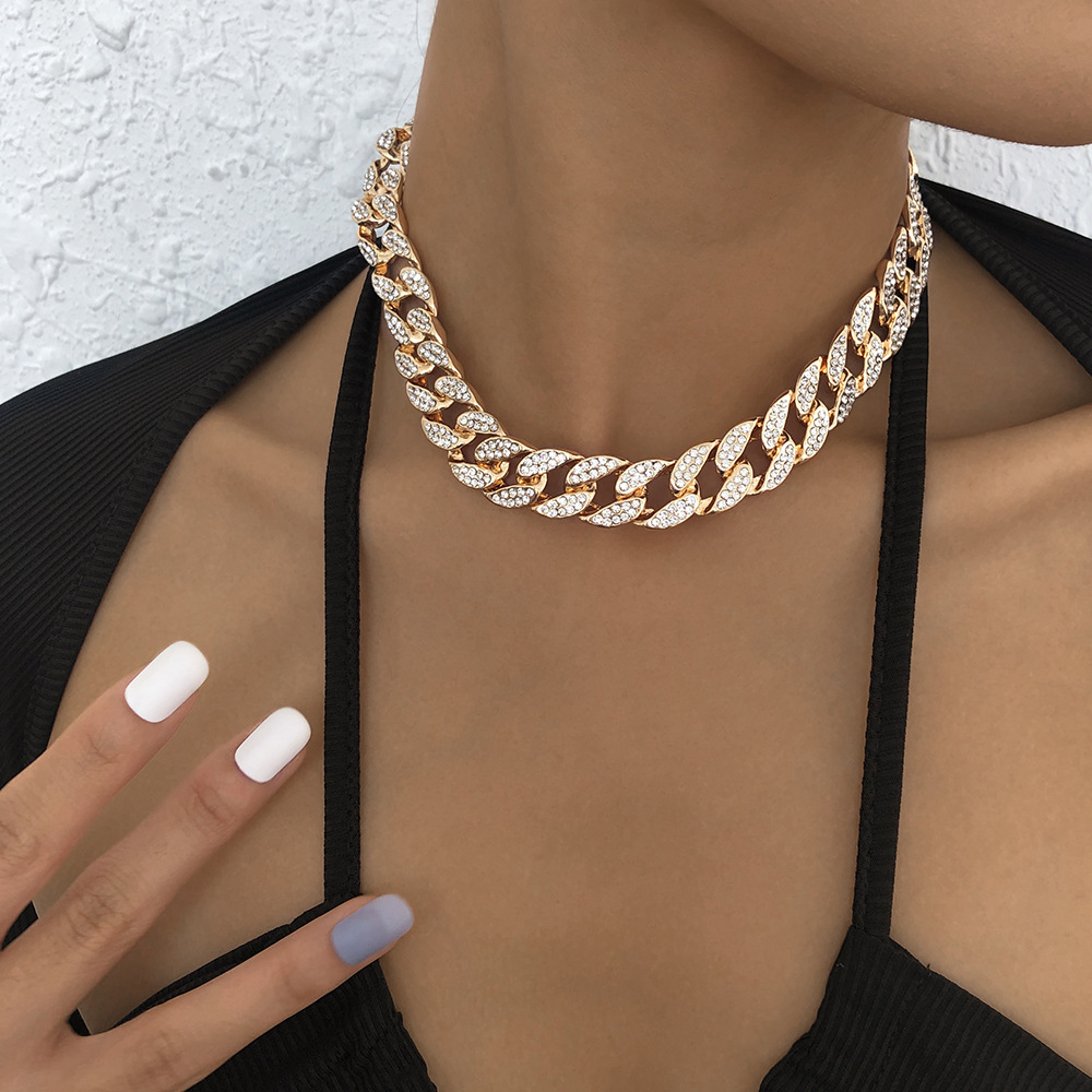 N8880 European and American Internet Hot Exaggerated Necklace Female Temperament and Fully-Jewelled 