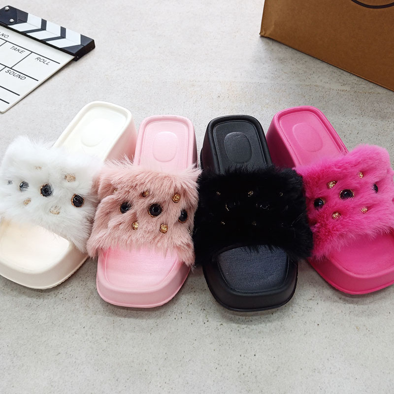 802EVA New Shoe Flower Mao Mao Slippers Ins Explosions European and American Fashion Home Out Beach Sandals and Slippers slipper