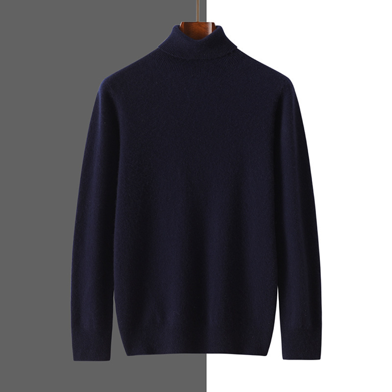 2025 autumn and winter new cashmere knit sweater for men, long-sleeved, loose, comfortable, versatile, plus-size, pullover, warm base layer
