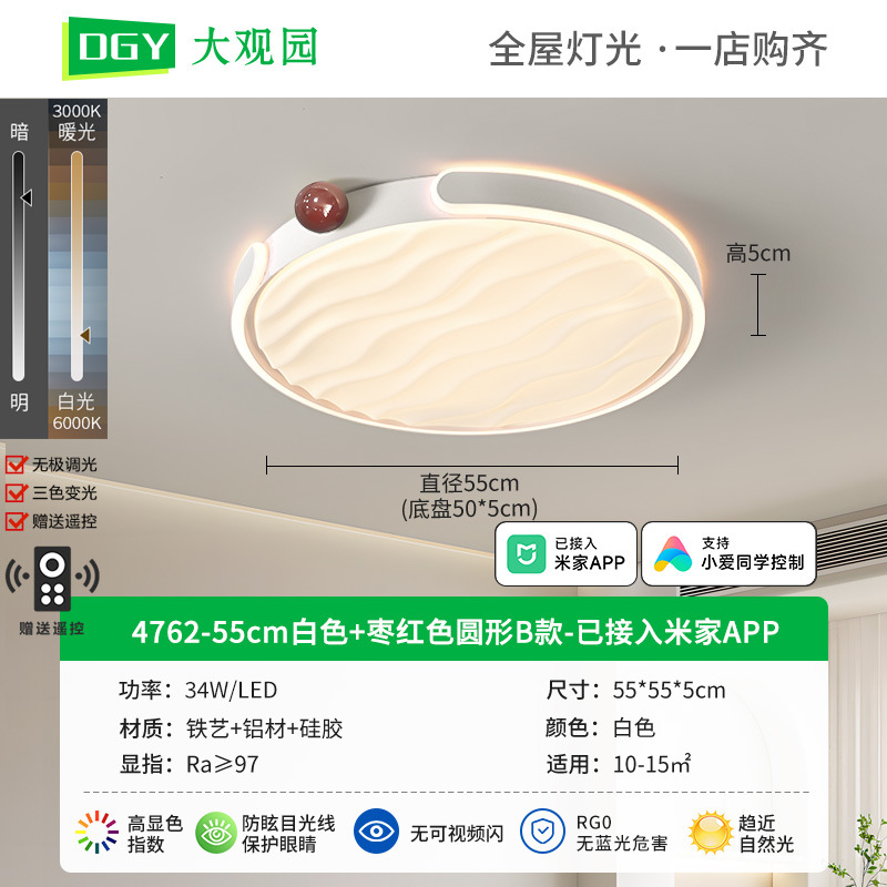Luz de techo de la sala de estar nórdica nueva atmósfera de la sala de estar lámpara principal protector de ojos led luminaria creativa de alta luz Zhongshan 357L