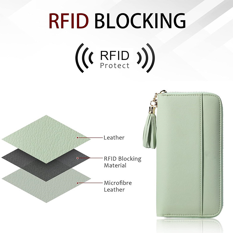 Amazon Hot Lady Wallet Doble plegable bolso de mano de mujer pulsera larga billetera de viaje de mujer
