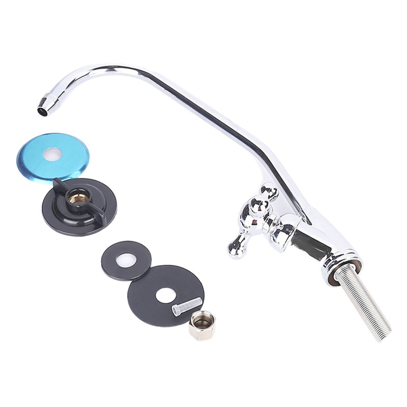 Zinc Alloy Water Purification Faucet 2 Points Gooseneck Direct Drinking Faucet Three-Pronged Hot and Cold Basin Faucet