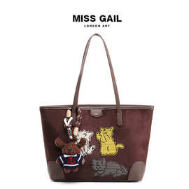 秋冬新款丝绒毛绒猫咪大容量单肩包可爱日常悠闲旅游单肩包手提