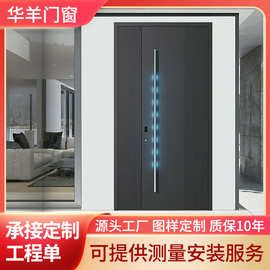 隔音防盗门定制精雕铸铝门嵌入式别墅公寓酒店多功能安全入户门