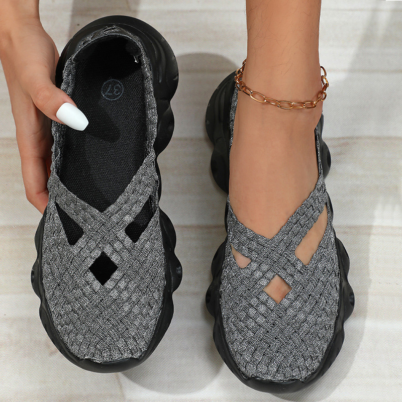 Soft breathable woven comfortable fashionable sneakers for leisure…