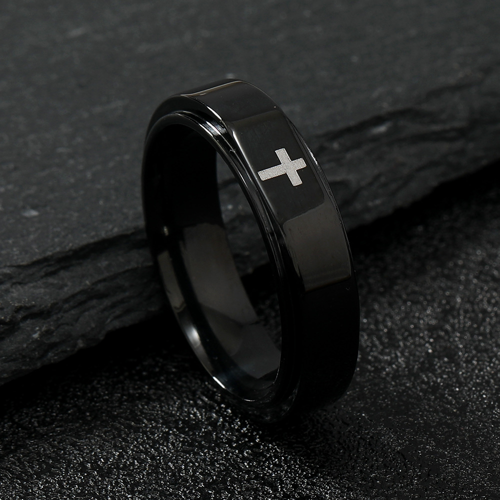 Stainless Steel Simple Style Cross Plating Rings display picture 7