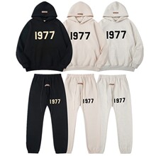 FOG ESSENTIALS立体植绒1977男女美式高街连帽衫卫衣长裤休闲套装