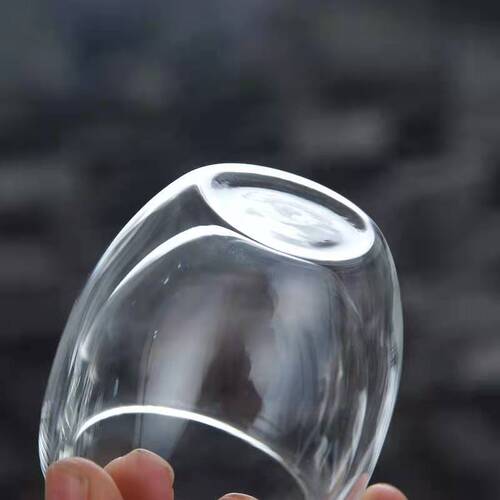 Bulk Double Layer Borosilicate Heat Resistant Egg-Shaped Coffee Cups Transparent Insulated 100ml 80ml Tea Cups
