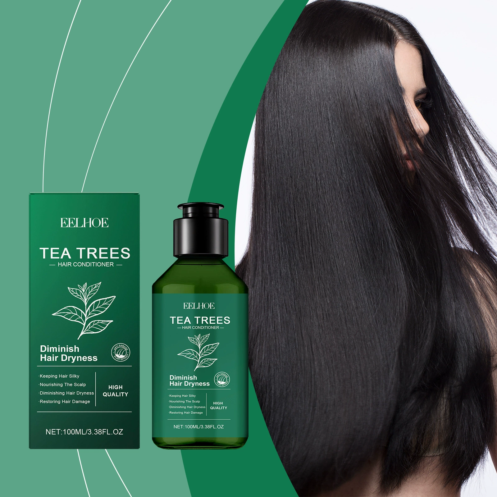 EELHOE Tea Tree кондиционер гибкий увлажняющий крем Глубокий питательный сухой вьющиеся гладкие и блестящие волосы кондиционер