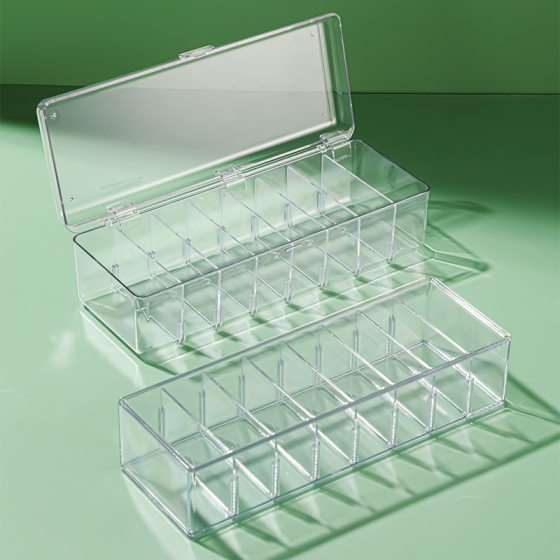 Transparent Rectangular Desktop Storage Box Plastic Lid Dustproof Cosmetic Acrylic Jewelry Storage Box