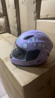 Motosiklet kaskı (dəbilqə), Full-Face Helmet for Boys Kids - sub-purple