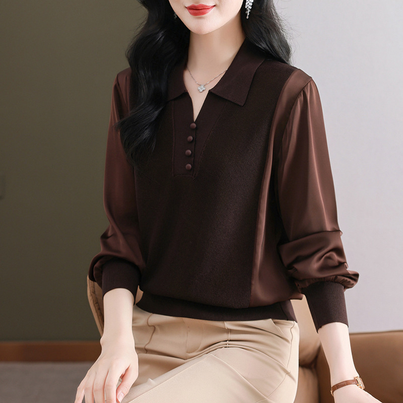 品牌同款冰丝羊毛针织衫女高端时尚简约秋季上衣洋气显瘦百搭小衫