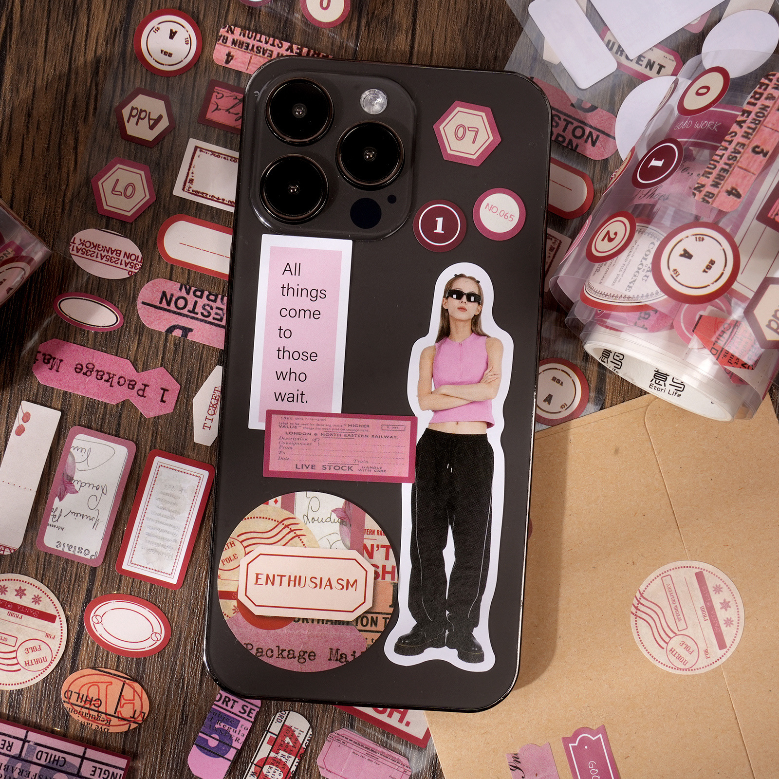 Yi niao cinta marco etiqueta cinta serie retro marco rejilla diario material decorativo bucle pegatinas 4 tipos