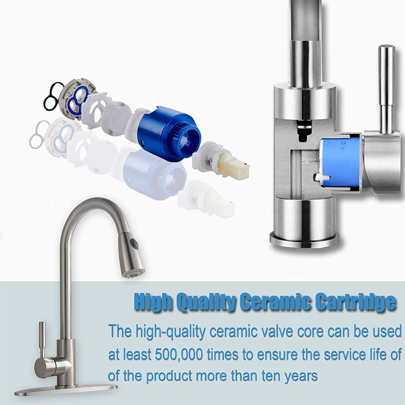 Cross-border pull-out faucet, kitchen cold and hot stainless steel telescopic rotating pull-out sink sink sink faucet undefined