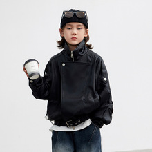 男童皮衣外套春秋款2025新款儿童夹克中大童走秀街舞机车服痞帅风