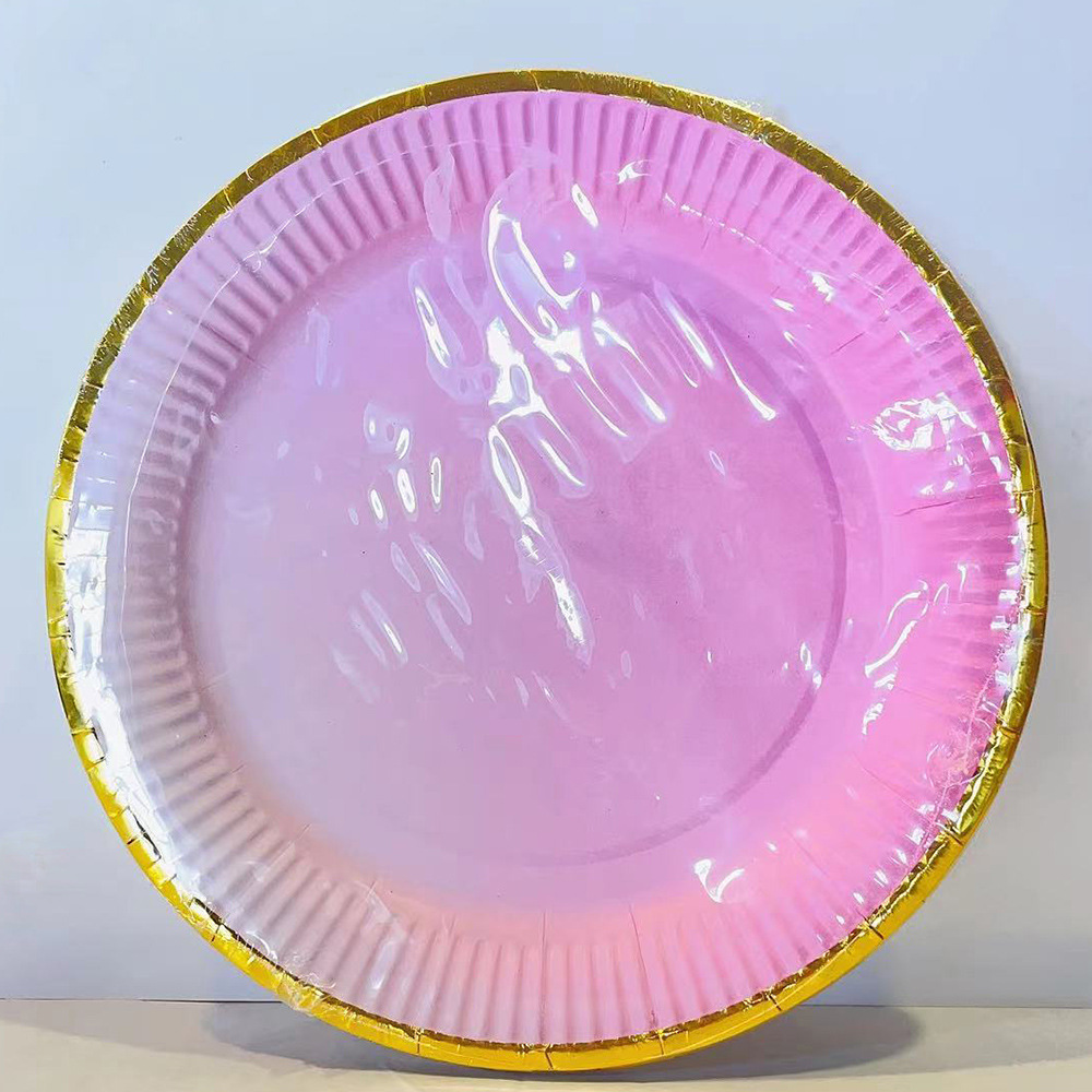 Plato de papel desechable pastel de frutas plato redondo cena para llevar picnic fiesta plato de papel Placa de degustación de pasteles