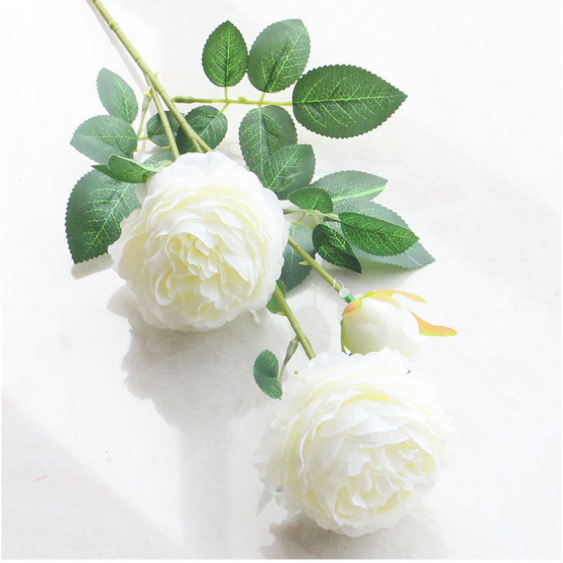 绢花室内假花干燥花玫瑰花花束餐桌花摆设客厅装饰花摆牡丹仿真花|undefined
