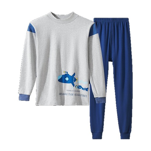 Soft like children's autumn clothes and trousers, baby's autumn clothes set for boys and girls, pure cotton warm innerwear Class A, all-cotton pajamas