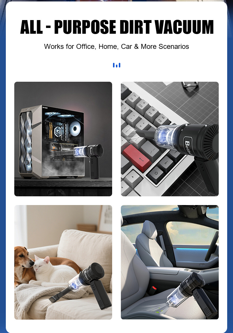 Factory Direct Supply Cross-Border Hot-Selling Car Vacuum Cleaner Wireless Charging Model Dust Remover Trade Model Handheld Vacuum Cleaner