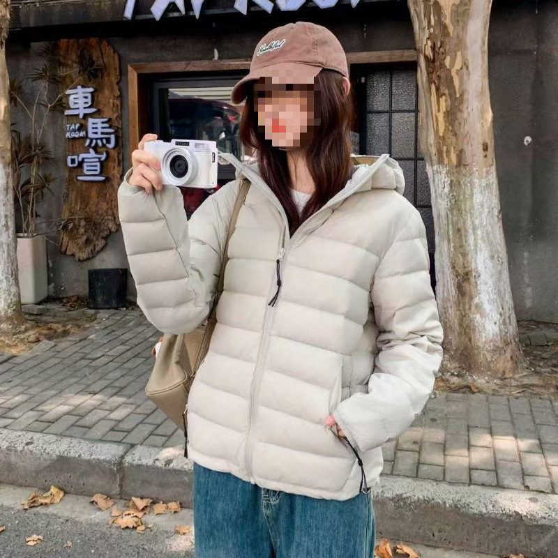 90 White Duck down 2025 New down Jacket Women's Short Hooded Lightweight Student Men's Slim Jacket Winter
