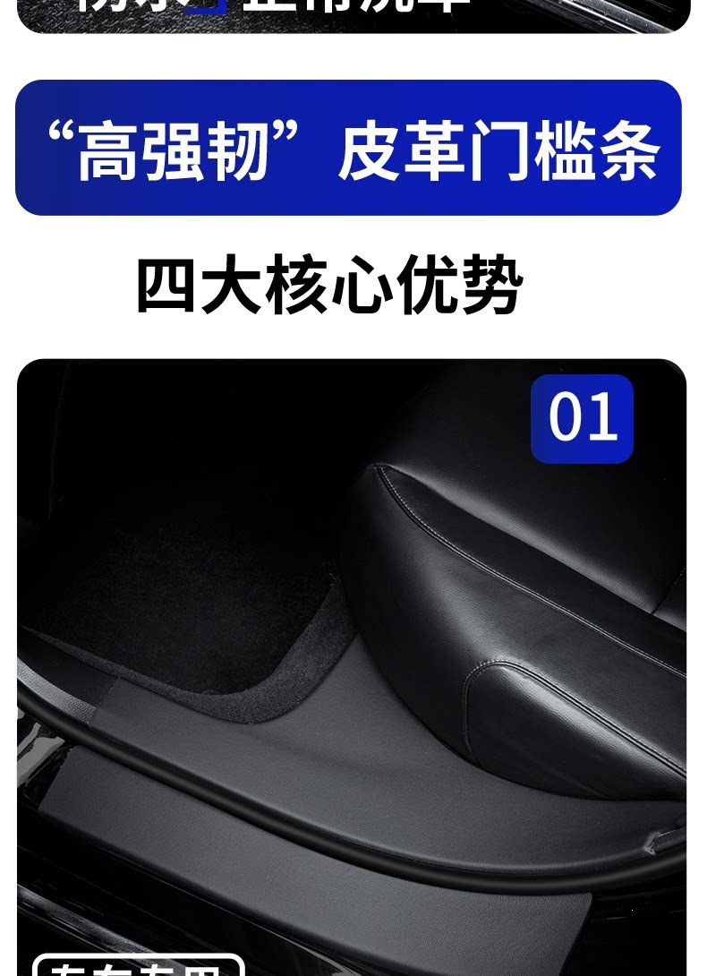 Suitable for 26 Models of Blue Electric E5Plus Car Interior Decoration Accessories, Welcome Foot Pedal, Threshold Strip Protection, Anti-Scratch Sticker E5