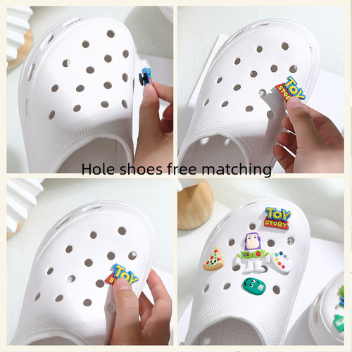 Cave shoes accessories snap buckle DIY detachable shoe buckle decoration cartoon cute sesame street shoes wholesale summer