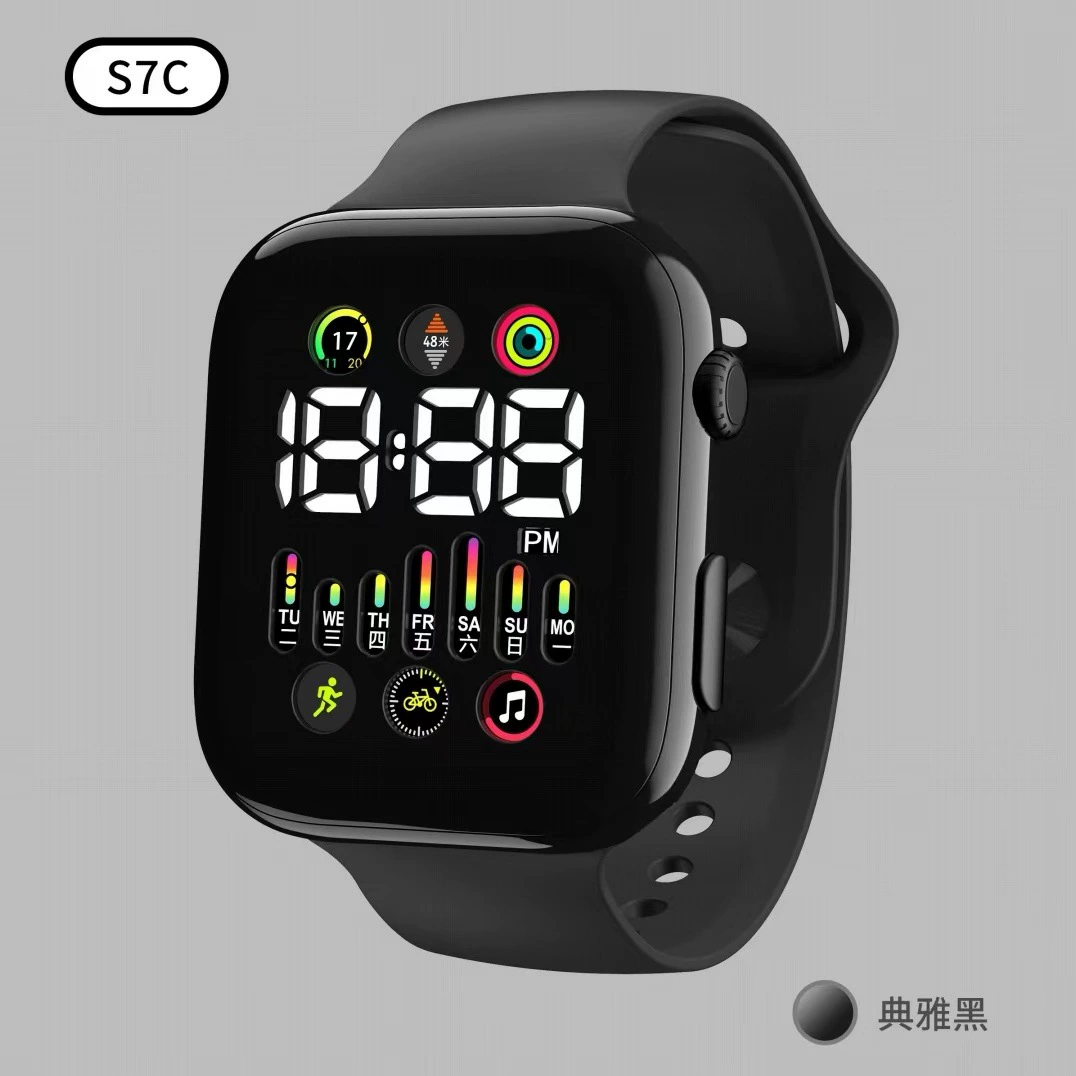 Electronic fashionable digital watch, for import, simple and elegant design, for secondary school