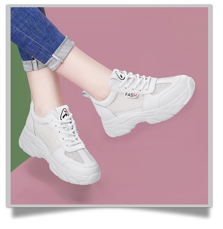 Giày sneaker nữ chunky đế dày lưới thoáng khí mùa hè 2025, gót 5 cm — DH 58316m gót xám cao 5cm, LJ 58098 màu xám, LJ 58098m màu, DH 58316 Màu trắng Chiều cao gót 5cm chi tiết 8