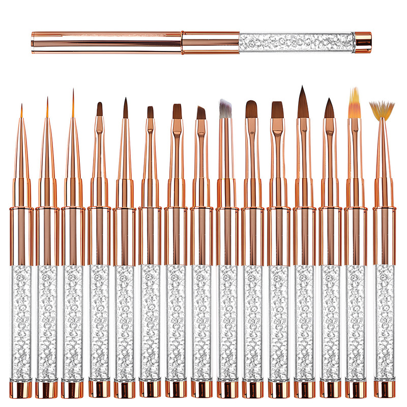 Acrylic Drill Rod Manicure Pen Copper Tube with Cover Nail Brush Pull Line Smudged Gradient Full Set of Brush Pull Line Pen Customization