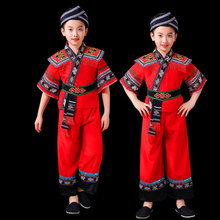 儿童少数民族演出服广西壮族男童葫芦丝演奏表演服幼儿园彝族六一