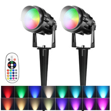 跨境RGBW景观灯户外遥控变色调光射灯照树花园庭院路径草坪聚光灯