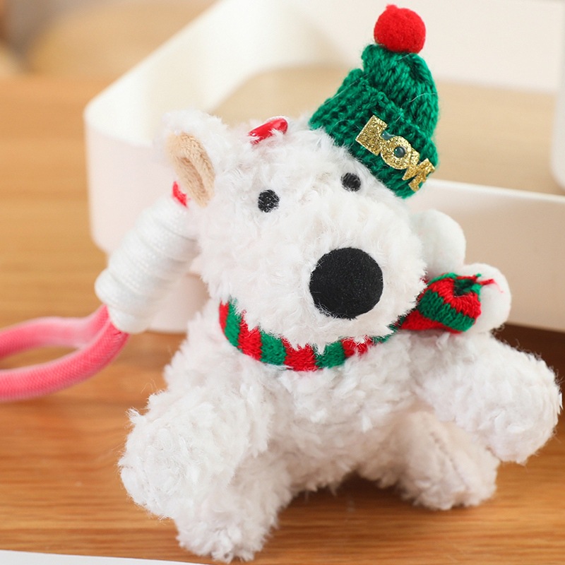 Cute niña garabateado perro West Highland puppy peluche mini muñeca regalo bolsas colgantes al por mayor