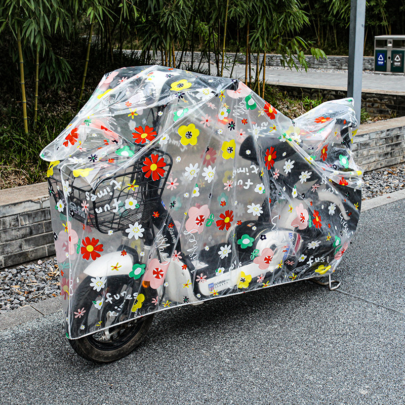 Battery car cover printed rain-proof, snow-proof and dust-proof bicycle cover PEVA material motorcycle cover battery car cover