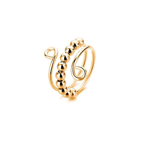 Amazon Anti-Stress and Anti-Anxiety Titanium Steel Bead Turning Ring Open Bead Ring