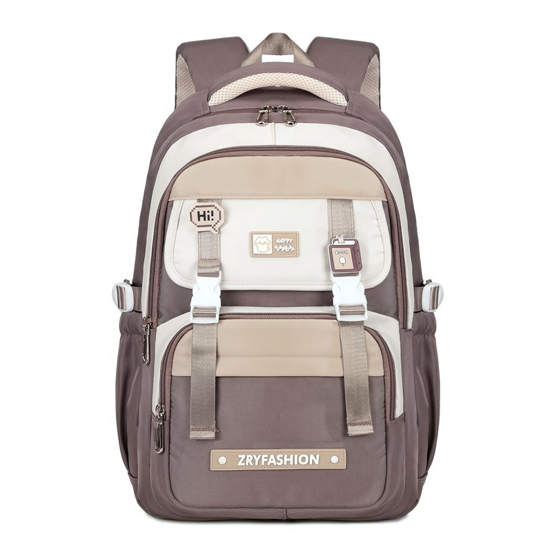 2025 pescado natural de alto valor de la cara mochila de alta capacidad multicapa de estudiantes de secundaria y secundaria simple y versátil