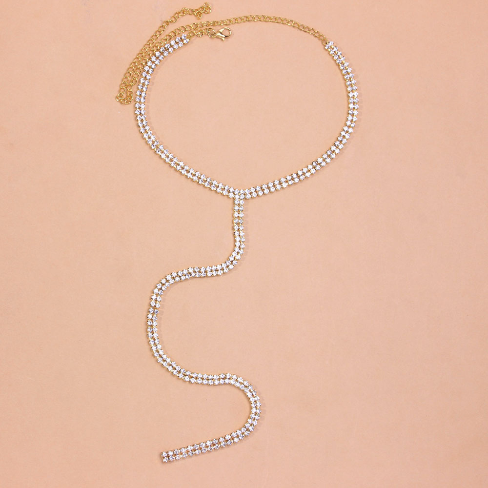 Fashion Solid Color Alloy Plating Inlay Rhinestones Womenu0027S Necklace 1 Piece