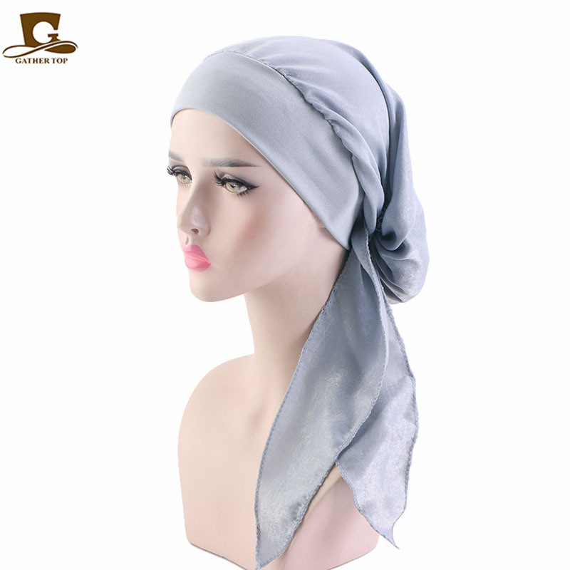 Nuevo pañuelo de seda de imitación gorra elástica banda de pelo trenza sombrero pirata sombrero sedoso capó TJM-329B