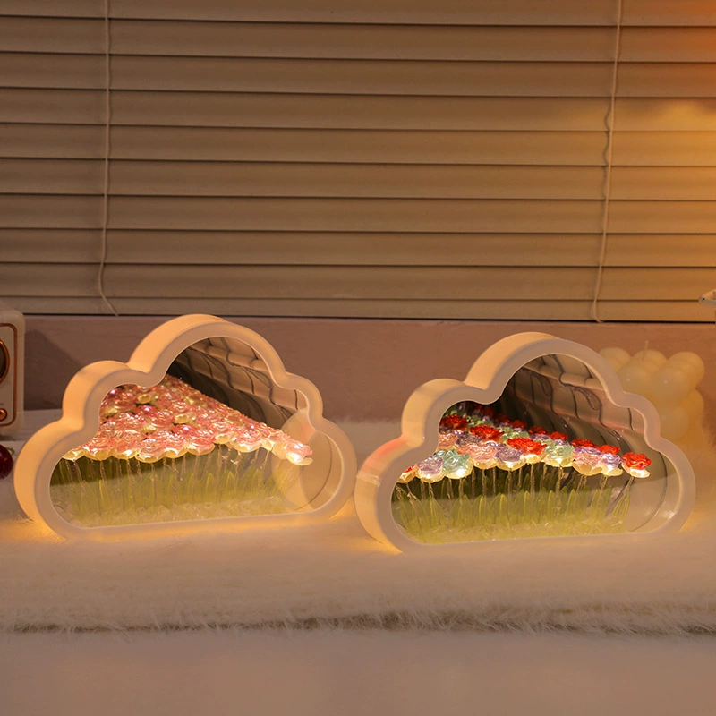 Ручная работа, сделай сам, облако, цветок, море, ночник, роза, атмосфера, зеркальный свет, настольные украшения, подарок на день рождения 520