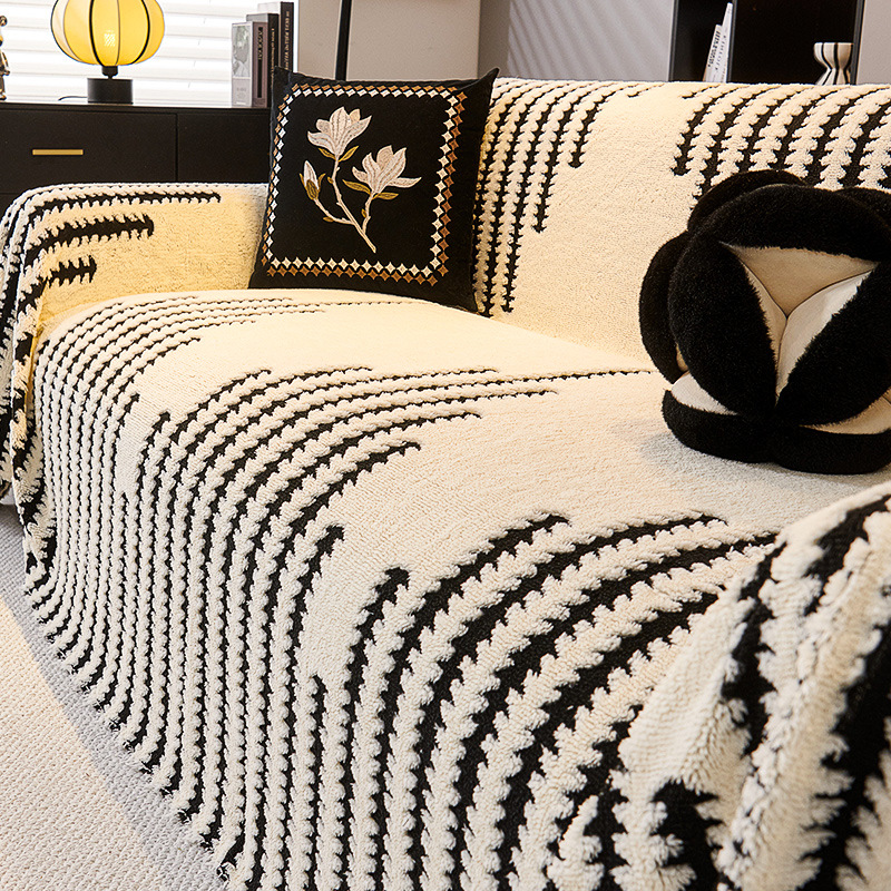 Otoño y invierno de peluche sofá cubierta 2024 nuevo estilo de sala de estar lujoso sofá cubierta de alta calidad todo incluido antideslizante