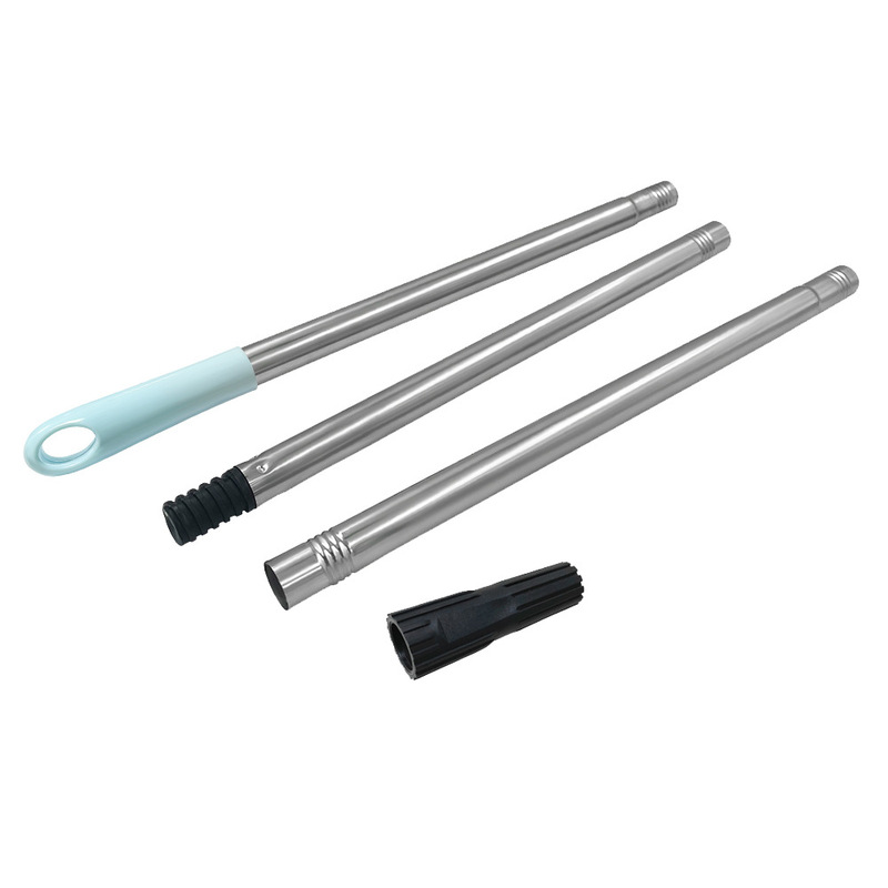 Three-section segmented stainless steel alloy extended extension rod glass cleaning broom tool roller brush telescopic rod