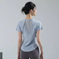 Летняя женская футболка для йоги и фитнеса Lulu Running, спортивная, с коротким рукавом, свободного кроя, быстросохнущая, для пилатеса и тренировок.